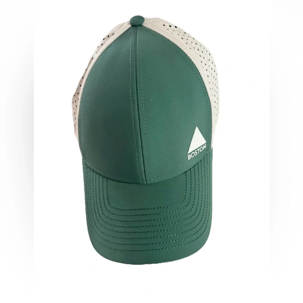 Green and White Men's Boston Cap